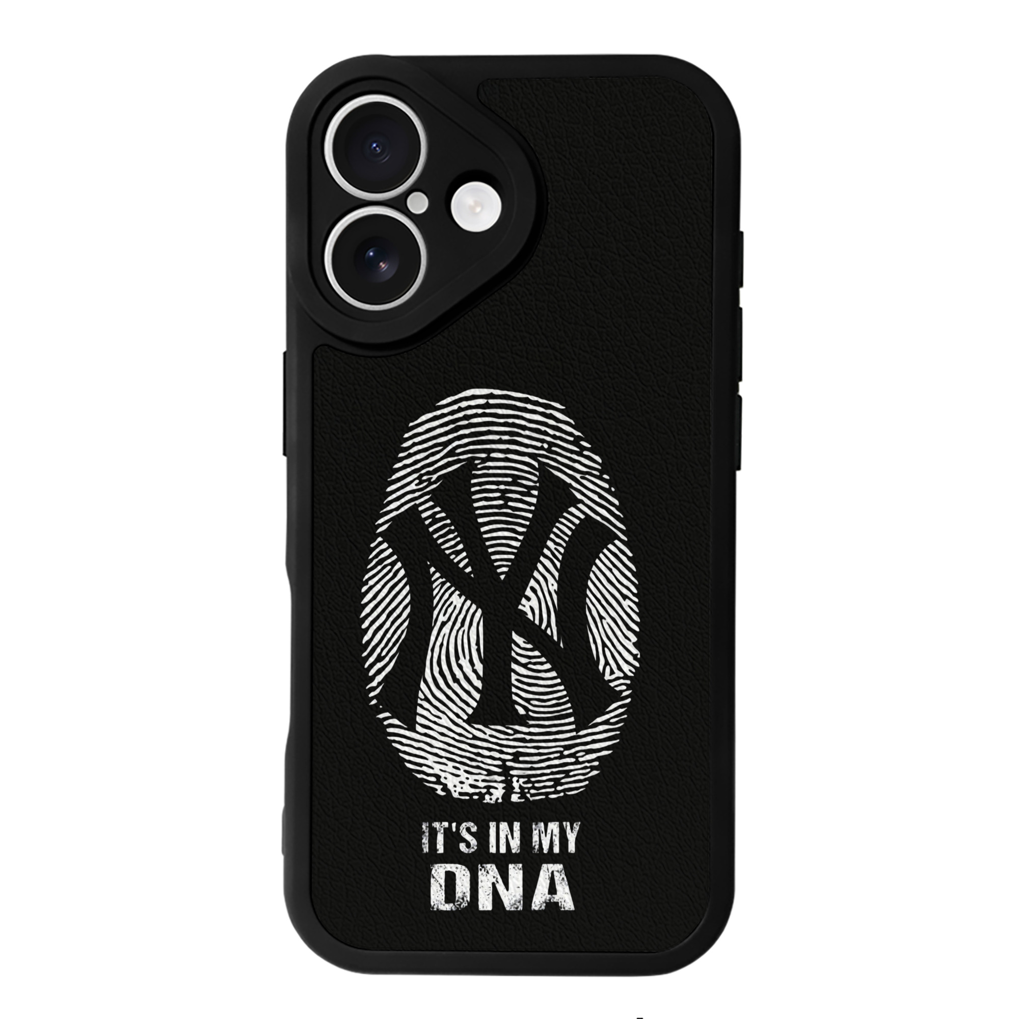 New York Yankees It's In My DNA IPhone 16 Silicone Leather Case – UV Print, Lambskin Texture – Perfect Fit, Wireless Charging Compatible, Scratch Resistant, Precise Cutouts – Stylish Protection For IPhone 16